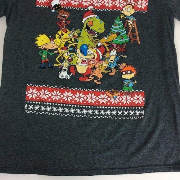 4/$25 Nickelodeon 90s Cast T Shirt Retro Graphic Cartoon Ugly Christmas Men L - Picture 8 of 8